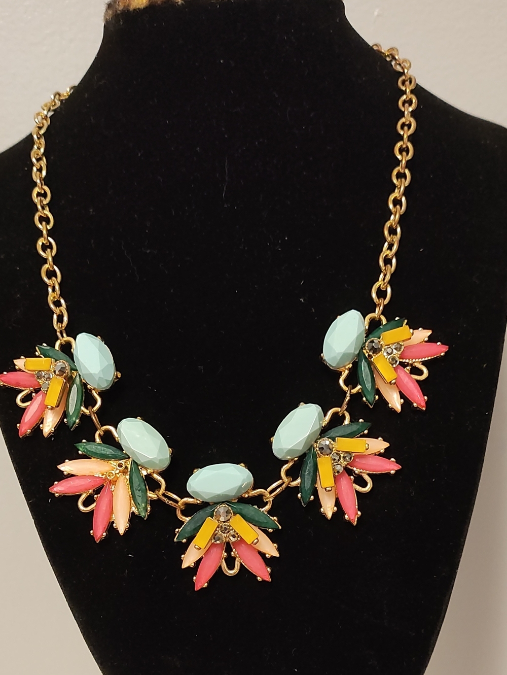 INC International Concepts Gold-Tone Necklace with Mint, Pink & Green Accents